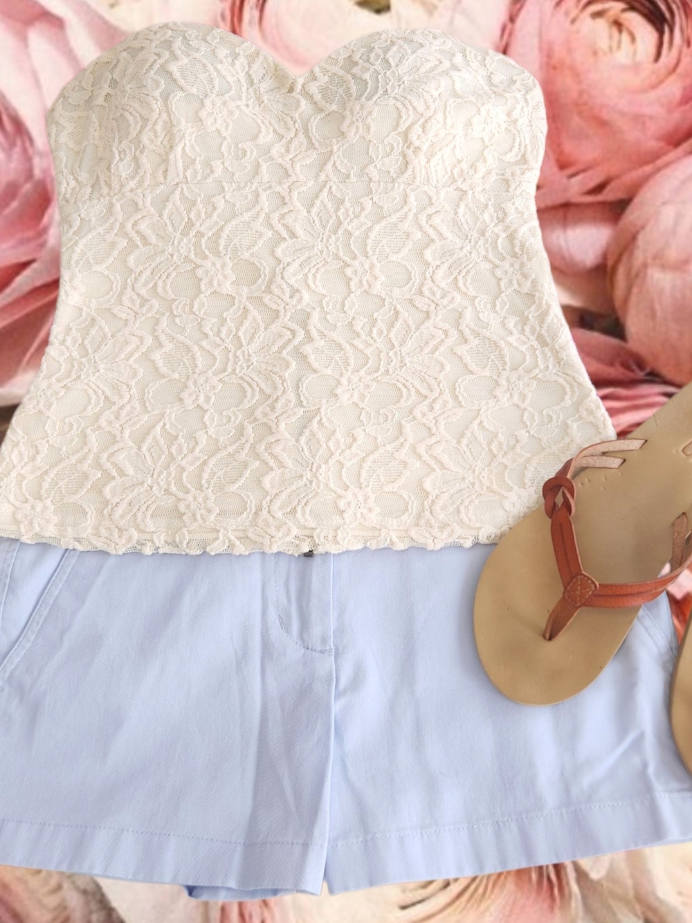 Urban Outfitters Cream Lace Strapless Bustier Camisole - Picture 4 of 4